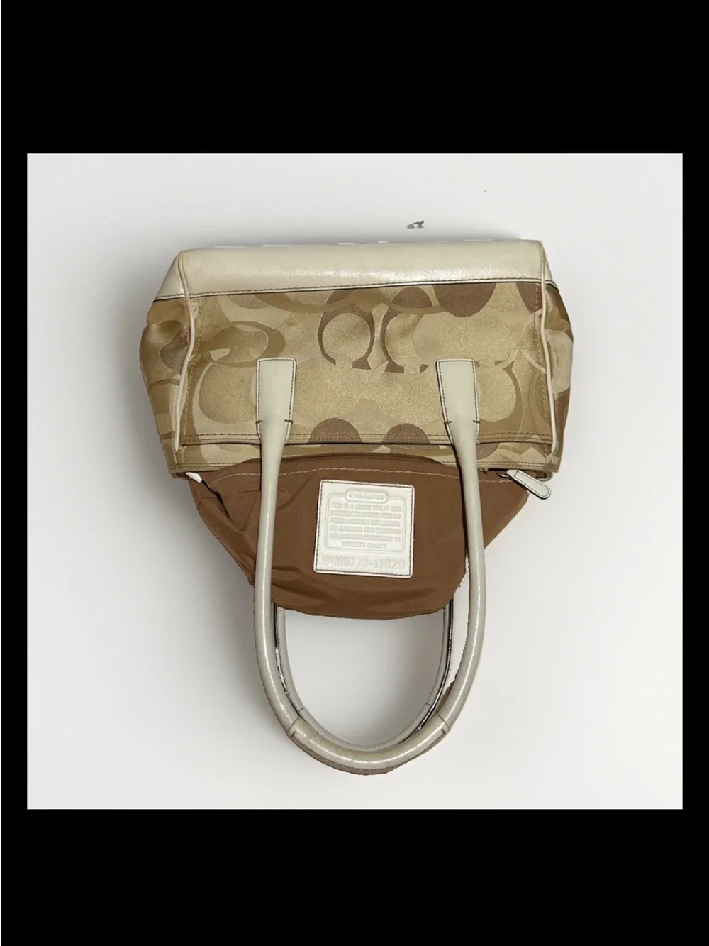 Coach Madeline Satchel,Wallet,Wristlet Set-Khaki Optic Print, White Leather 2007